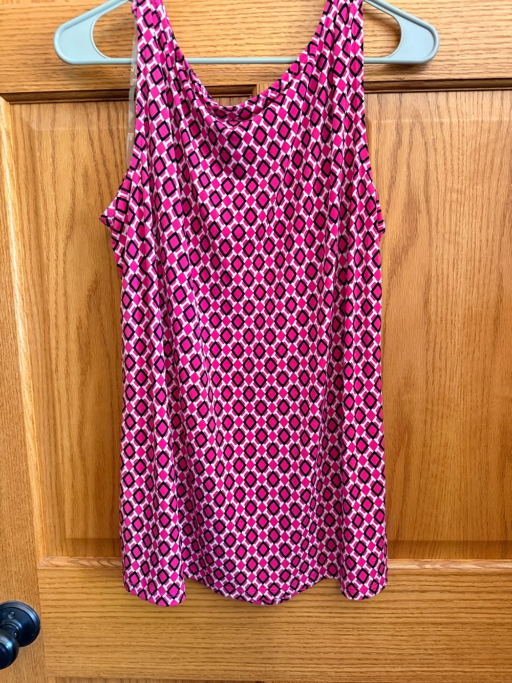 Jones New York Pink Geometric Sleeveless Top
